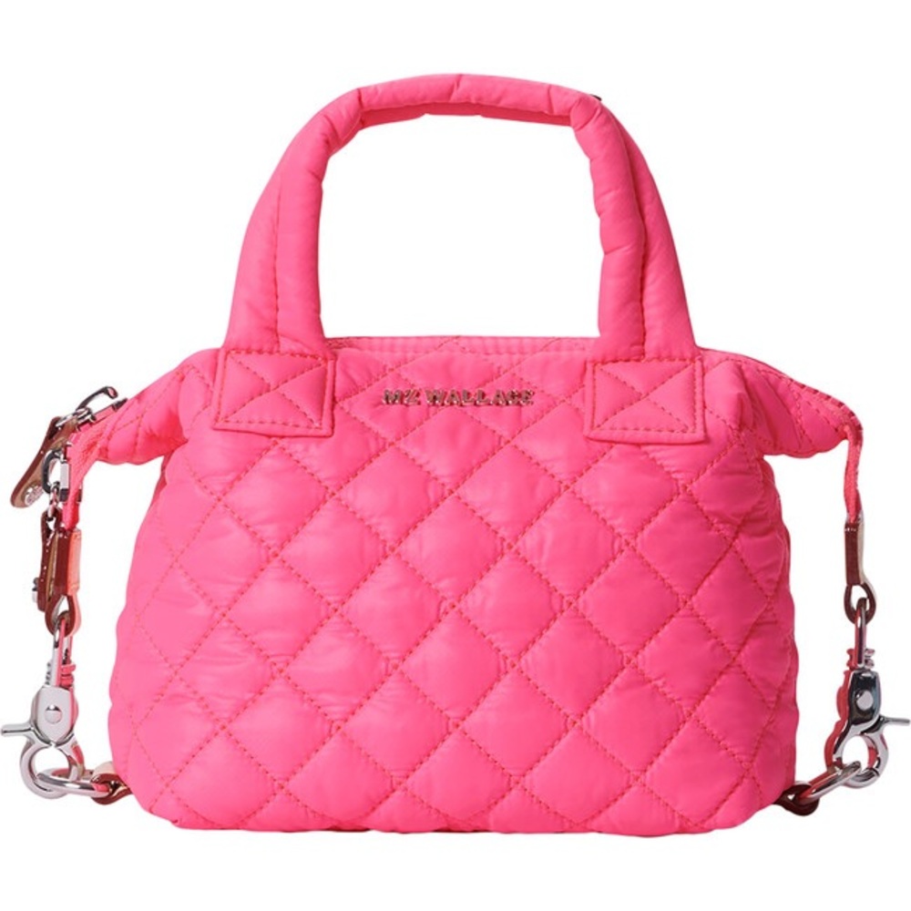 MZ Wallace Micro Sutton in NEON Pink Crossbody Bag Purse - Picture 3 of 5